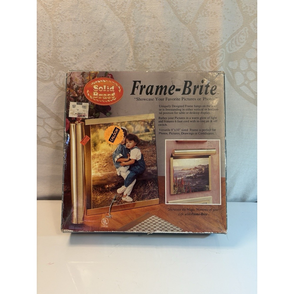 Vintage frame-brite Solid Brass 8x10 Illuminated Picture Frame